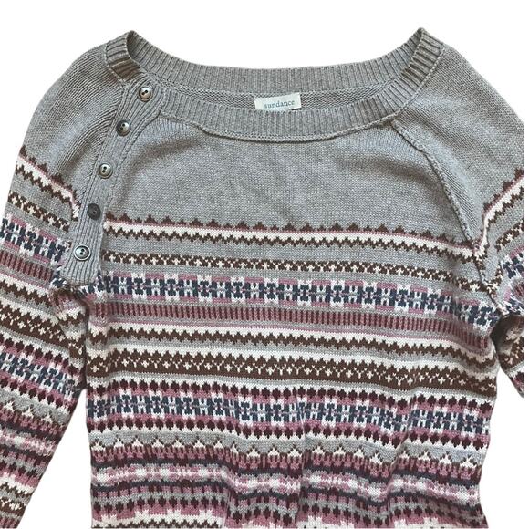 SUNDANCE Elise Fair Isle Sweater Dress Women’s X-Small Multicolored Long Sleeve - Picture 4 of 13